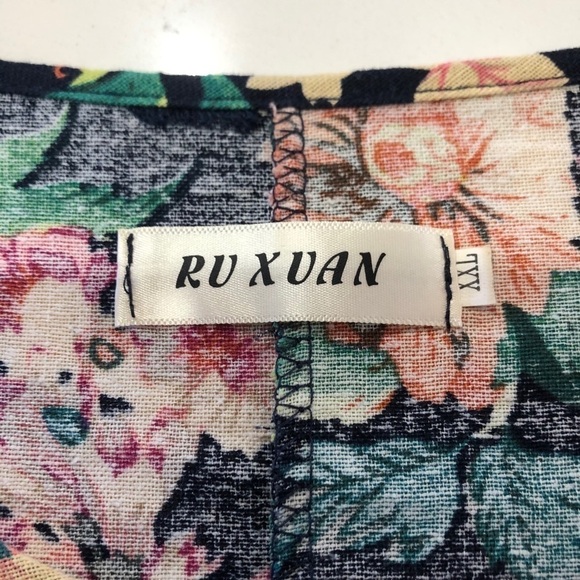 RV XUAN midi 3/4 sleeve floral dress size:XXL - Picture 8 of 11